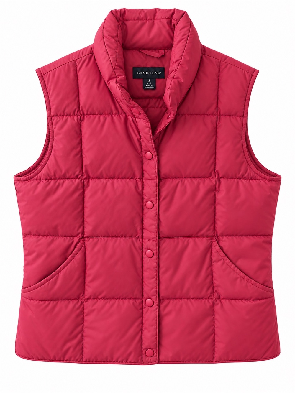 Lands’ End Pink Goose Down Puffer Vest Small 6-8